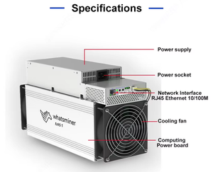 Nhanh chóng vận chuyển cryptocurrency whatsminer M61 asic 206t 204T 202t 200t hashrate với PSU - Product Image 3