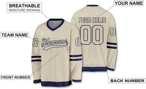 Venta al por mayor de camisetas auténticas de hockey sobre hielo, uniformes de equipo bordados personalizados, tela duradera Reversible, calidad profesional, servicio OEM ODM - Product Image 4