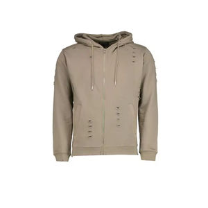 Chándales Personalizados para Hombre con Cremallera Desgastada, Estilo Urbano, Holgados, con Hombros Caídos, Tela Gruesa de 540 g/m² - Product Image 5