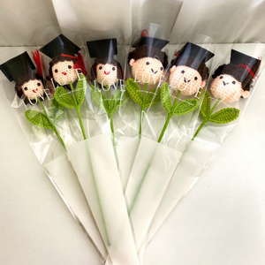 Chapeau de doctorat pour la saison des diplômes, pour garçons et filles, bouquet en fil tricoté à la main au crochet, cadeau pour la fête des enseignants, cadeau de mariage - Product Image 3