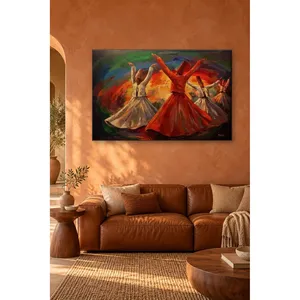 Impression sur toile des Derviches tournoyants de Fida aux tons de rouge flamboyant - Product Image 4