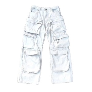 กางเกงยีนส์ทรงแบ็กกี้ผ้าฝ้ายสำหรับผู้ชาย สไตล์สตรีทแฟชั่น ขาบานทรงตรง แต่งลายปักและหมุด ลุคเท่ๆ - Product Image 1