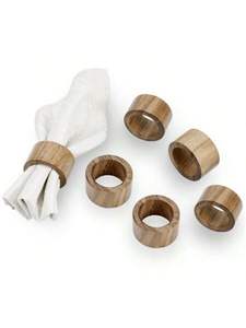 Cercle rond véritable acacia naturel rond de serviette en bois articles de fête maison mariage hôtel décoratif rond de serviette en bois - Product Image 2