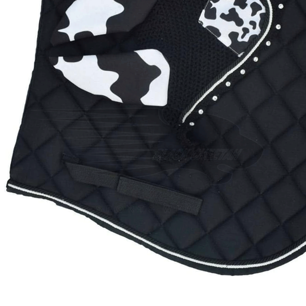 Tapis De Selle Showman 31x32 – Imprimé Vache, Nylon/Feutre, Neuf