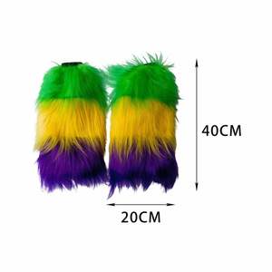 Heißes Mardi Gras pelzige Beinwärmer von TIEGAN perfekt geeignet für Party- und Leistungsbekleidung praktisch und wiederverwendbar - Product Image 4