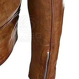 Wholesale Custom Size <b>Leather</b> Jacket Outdoor Use <b>High</b> Quality 100% Genuine <b>Leather</b> Jacket Stand Collar Men <b>Leather</b> Jacket - Product Image 5
