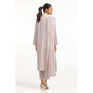 Dupatta pour femme en organza, brodé de lurex Munar, couleur violet clair - Product Image 3