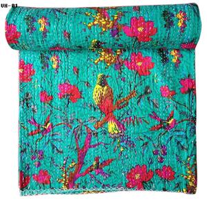 Lot entier de couette Kantha vintage faite à la main Animal et couverture en coton longue réversible imprimée florale pour la décoration de la maison - Product Image 1