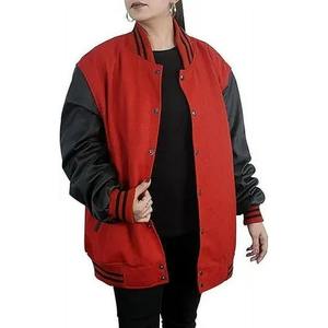 Veste universitaire brodée OEM 80% corps en laine manches en cuir PU commandes en gros avec service de marque privée - Product Image 3