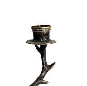Sculpture de cerf vintage candélabre en bronze cerf bougeoir avec capacité de 2 bougies pour les occasions de Noël - Product Image 6
