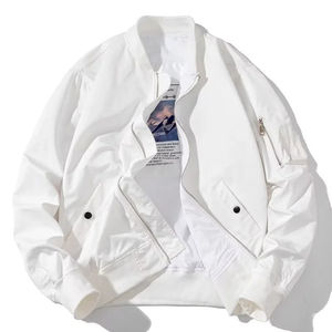 Veste zippée à manches longues élégante pour hommes, toile durable de haute qualité, coupe-vent ample et décontracté à la mode, col montant, rue principale - Product Image 4