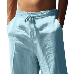 Best Quality Breathable Cotton Plus Size Men Baggy <b>Trouser</b> Straight Mid Casual Streetwear Fleece <b>Drawstring</b> Closure - Product Image 6