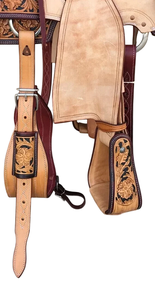 Juego de sillas de montar de cuero genuino de primera calidad, combinación perfecta para carreras de inglés de resistencia occidental para montar a caballo - Product Image 4