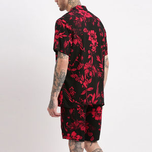 เสื้อยืดฮิปฮอปกระชับขนาดพลัสไซส์ทรงสลิมฟิตชุดกางเกงขาสั้นพิมพ์ลายดิจิตอลฤดูร้อนชุดสวมใส่กลางแจ้งทำจากเทอร์รี่ - Product Image 4