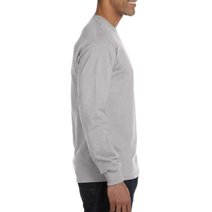 Derniers T-shirts à manches longues pour hommes imprimés en gros personnalisés respirants à motif solide de style simple sur tissu tricoté - Product Image 3
