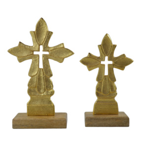 ตกแต่งบ้านและห้องนั่งเล่นจี้ไม้กางเขนแบบดั้งเดิมสร้อยคอทางศาสนาชุบทองดีไซน์คลาสสิก - Product Image 1