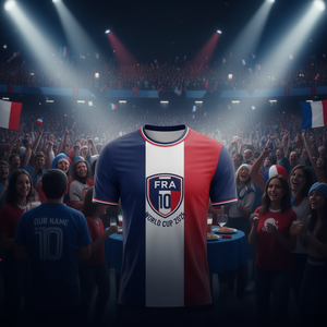 Maglia da Calcio Unisex Francia WC 2026, T-Shirt Tricolore con Grafica per Tifosi, Top per Giornate di Partita e Feste, Maglietta Promozionale - Product Image 3