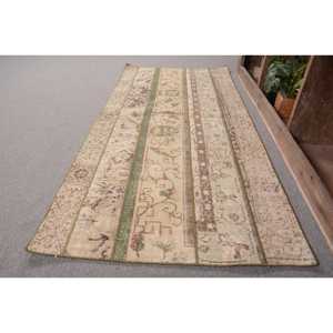 Rustique Vert Beige Grande Surface Vintage Tapis Turc Classique Rectangle Motif 290X610 ft Laine Matériel Latex pour Couloir Chambre - Product Image 2