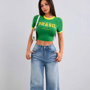 Blusas y Camisas de Verano Estilo Floral Brasileño para Mujer, Casuales y Elegantes, Manga Larga y Corta, Cuello Redondo, para Oficina y Negocios, Venta al por Mayor - Product Image 3