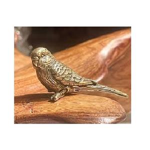 PARROT Figure Solid Brass Statue <b>Bird</b> Home Decoration Metal Sculpture Antique Brass Finish This accent rounds out your <b>decor</b> - Product Image 3