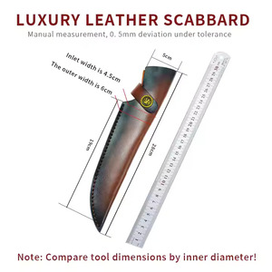 Gaine en cuir forgé professionnel de haute qualité personnalisable OEM pris en charge pour les couteaux de cuisine - Product Image 3