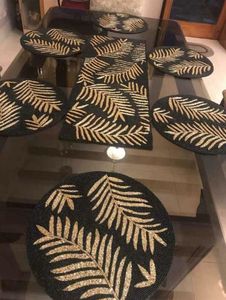 Handmade 14-Inch Glass <b>Coaster</b> Eco-Friendly American Style Elegant Stylish Green <b>Beaded</b> Mats Pads Stocked Home Furnishing - Product Image 3