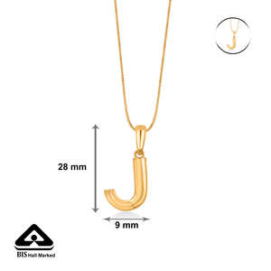 Colgante de Oro Amarillo de 14K con Zirconia en Forma de Letra J, Cadena de Eslabones Moderna para Regalo de Compromiso, Boda o Aniversario - Product Image 6