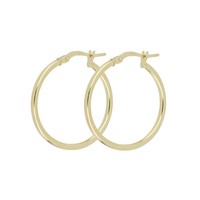 Vente en gros de boucles d'oreilles rondes polies de haute qualité, jaunes, 20 mm, plaqué or 18 carats sur argent sterling 925, bijoux