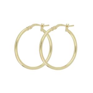 Pendientes de Aro Redondos Pulidos de Alta Calidad al por Mayor, Amarillos de 20 mm, Chapados en Oro de 18K, Joyería de Plata de Ley 925 - Product Image 2