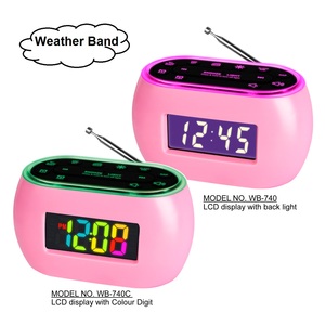 WB-740 / WB-740C วงนาฬิกาปลุกวิทยุ FM แบบพกพาพร้อมไฟกลางคืน RGB - Product Image 2