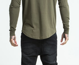 Camiseta Deportiva Personalizada con Logotipo para Hombre, 100% Algodón, Tejido de Punto, Manga Larga, Cuello Redondo, Transpirable, Secado Rápido, para Exteriores - Product Image 5