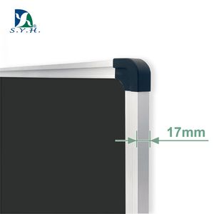 Tableau magnétique avec cadre en aluminium en blanc/noir/vert, protection d'angle en plastique, différentes tailles - Product Image 2