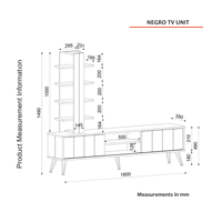 Unit TV Desain Modern Mewah Eksklusif Nero Chipboard Dari Turki DEKORISTER Furnitur Kayu Apartemen Ruang Tamu Kamar Tidur