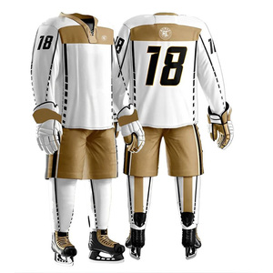 Pull à col en dentelle à manches longues Maillot de hockey sur glace entièrement sublimé avec short Personnalisé Vente en gros Fabricant d'uniformes de hockey sur glace - Product Image 6