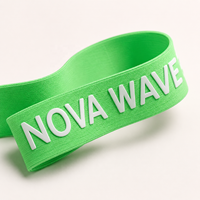 Bande élastique personnalisée en silicone 3D avec logo en relief, sangle en néon vert pour sous-vêtements, bande de taille, bandeau de sport, accessoires vestimentaires
