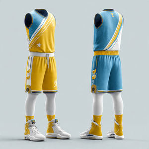 Ensemble de maillot de basket-ball OEM, uniforme de sport, short de football, ensemble de maillot de basket-ball sans manches à col en V, uniformes de basket-ball pour hommes - Product Image 1