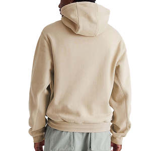 Sweat à capuche en molleton de coton respirant surdimensionné personnalisé, broderie personnalisée et teinture unie, écologique, pour la marchandise de marque - Product Image 4