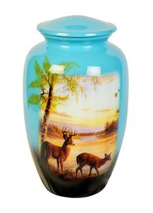 Urnes de crémation en métal en laiton de nouvelle conception très demandées finition en émail en gros urnes de cendres humaines adultes mémorial en aluminium - Product Image 2