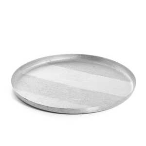 Plateau en bois martelé rond antique avec taille personnalisée décor à la maison rustique petit-déjeuner servant transportant des couverts en gros en métal - Product Image 2