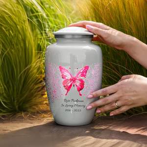 Urnas de mariposa para cenizas humanas, urnas de cremación, funeral para cenizas para mujeres y hombres, urnas decorativas, mariposa de Coral, tamaño personalizado - Product Image 3