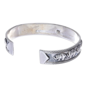 925 Sterling Silver Elephant Motif Manchette Bracelet Boho Dainty Bijoux Idée Cadeau En Gros En Vrac Prix Bijoux De Mode - Product Image 4