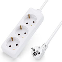 Multiprise Schuko Don Feliz sans interrupteur, protection enfant, 3 prises, 3680W, 16A, 250V, câble 1,5/3/5m, fabrication chinoise