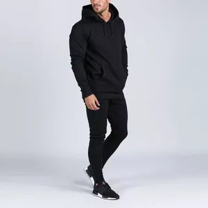 Fabricante al por mayor de alta calidad logotipo personalizado negro con capucha larga otoño sudaderas con capucha y sudaderas para hombres - Product Image 6
