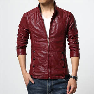 Real Leather Bomber Jacket <b>for</b> <b>Men</b> Slim Fit Retro Vintage Style with Stand Collar and Antique <b>Wash</b> Canvas Winter Season - Product Image 2