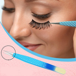 Imprimer le logo pince à cils en microfibre à forte adhérence Volume Extension de cils pointes de fibre pince à épiler meilleure qualité - Product Image 5