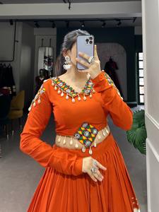 <b>Top</b> Quality New Elegnce Pure Rayon With Gamthi Patch Work <b>Lehenga</b> Choli Woman Fashion Manufacturer From India - Product Image 5