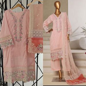 Jacquard brodé de luxe pour la fête du printemps SADABABHAAR avec vêtements indiens et pakistanais Dupatta brodés fantaisie exclusifs - Product Image 4