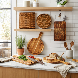 Planche à découper haut de gamme en bois d'érable à grain traversant avec rainure de récupération de jus intégrée et poignées latérales, bloc de découpe avec rainure de récupération de jus pour la cuisine - Product Image 3
