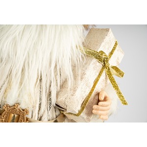 Figura Decorativa de Santa Claus de 60 cm, Dorada, Tradicional, Sintética, para Decoración Festiva de Interiores, Sala de Estar, Juguete - Product Image 3