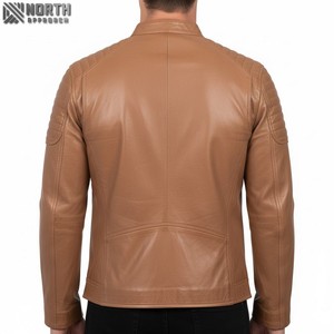 2025 nouveau Design brillant noir coupe ajustée peau de vache veste en cuir avec fermeture éclair des deux côtés pour hiver Bomber veste personnalisée - Product Image 2